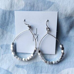 JM Silver Beaded Teardrop Earrings